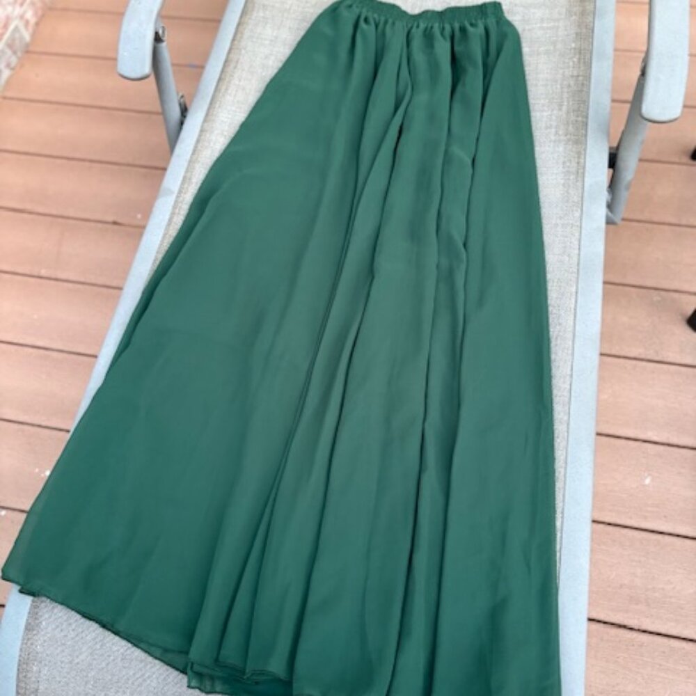 Voile Forest Green Women’s Maxi Skirt Lined never worn women’s size XS